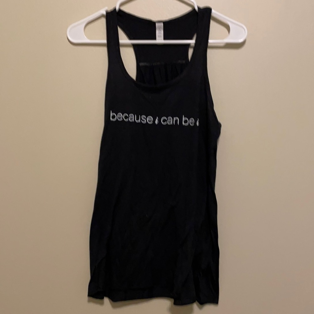 Black workout tank top
